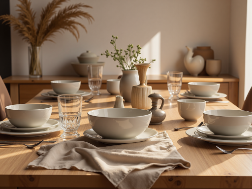 现代实木餐桌，橡木色，圆形桌面，四人餐桌，餐厅家具，实木腿设计，环保涂装